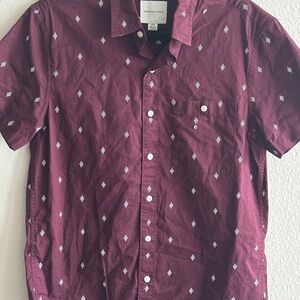 American Eagle Outfitters Red and White Dress Shirt